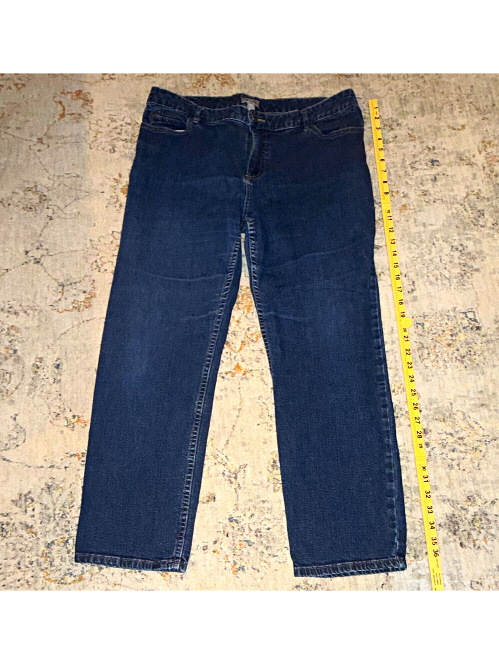 J. Jill Women’s Straight Jeans Dark Wash Blue Stretch 5-Pocket Petite 16P A182